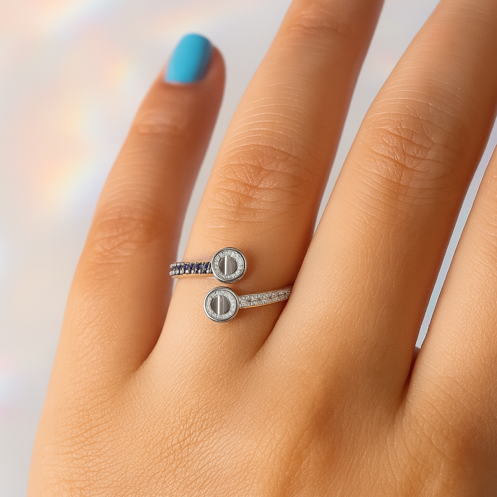 925 Sterling Silver LunaTwist Dual Glow Ring