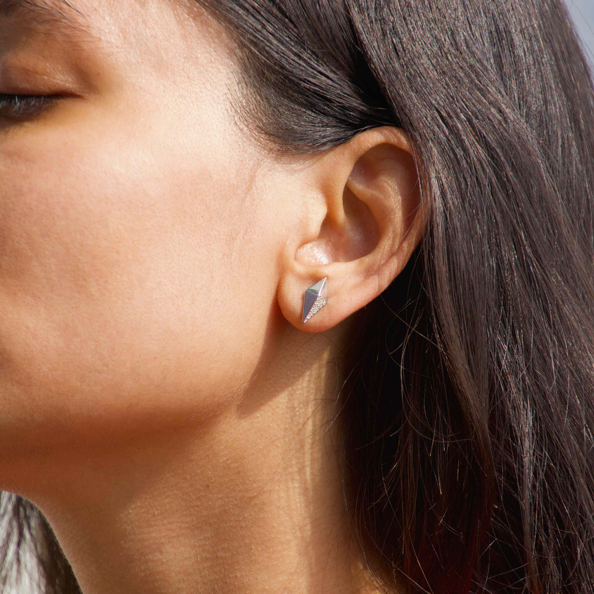 Silver Sparkling Kite Earrings