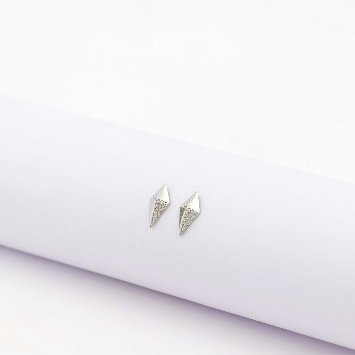 Silver Sparkling Kite Earrings