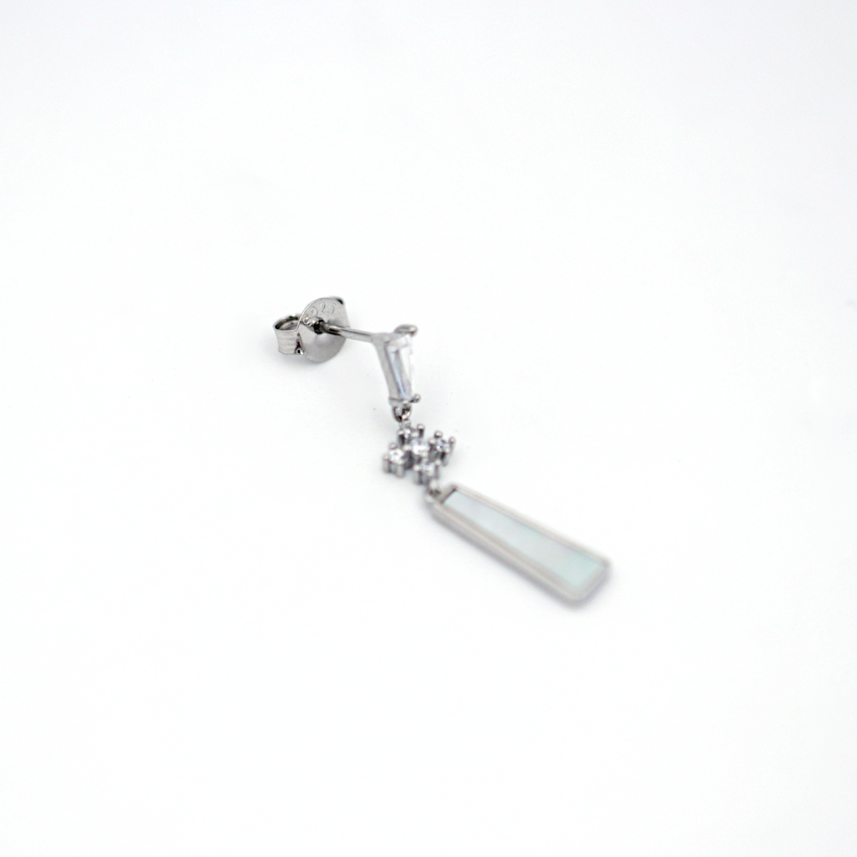 Silver Zircon Plus Drop Earrings