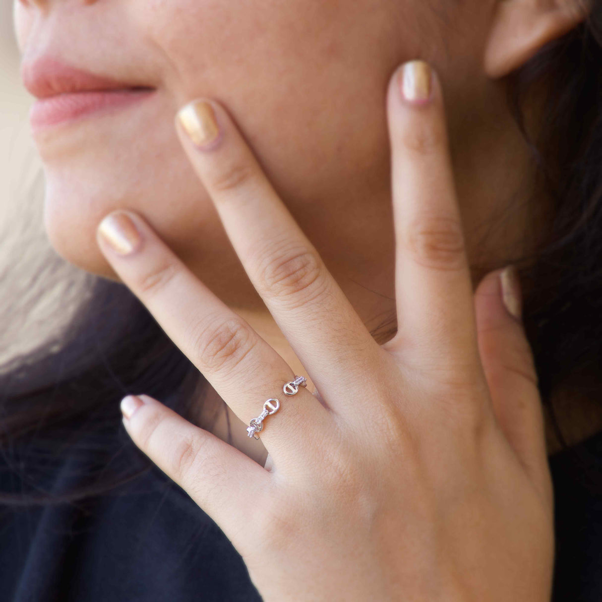 Silver Linked Sparkle Ring