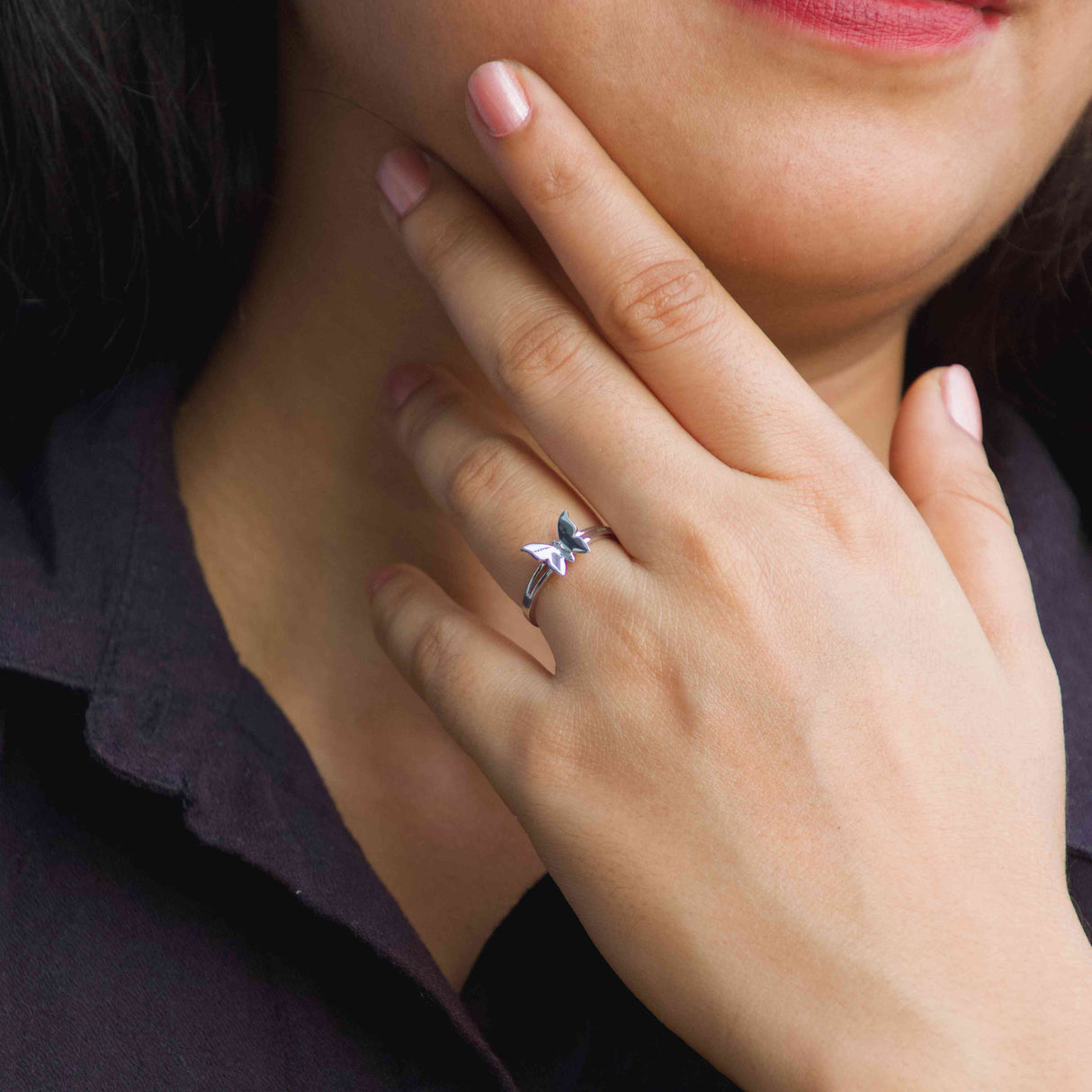 Fluttering Elegance Silver Ring