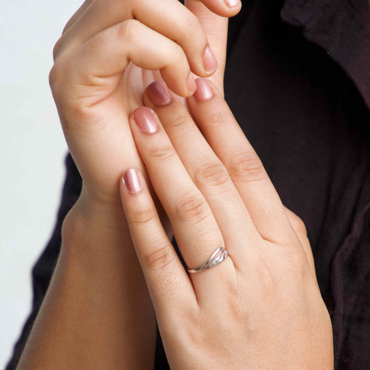 Silver Wave Crest Ring