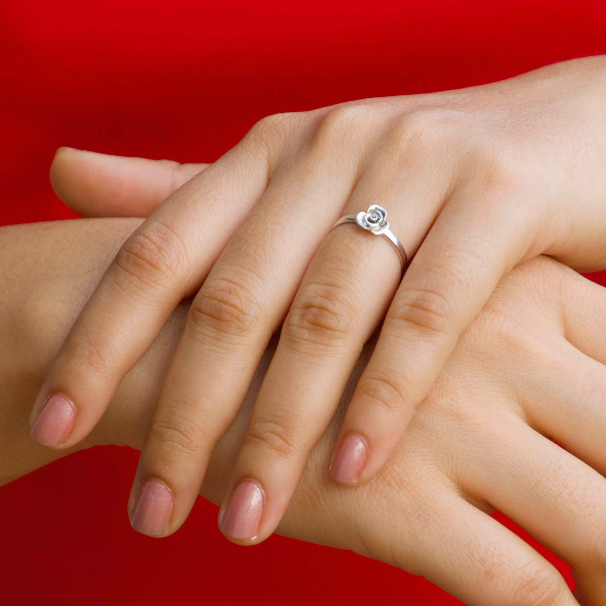 Silver Tiny Rose Bloom Ring
