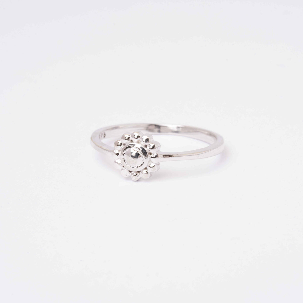 Silver Petite Floral Ring