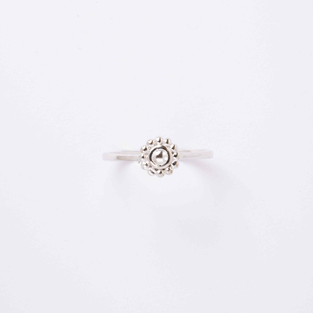 Silver Petite Floral Ring