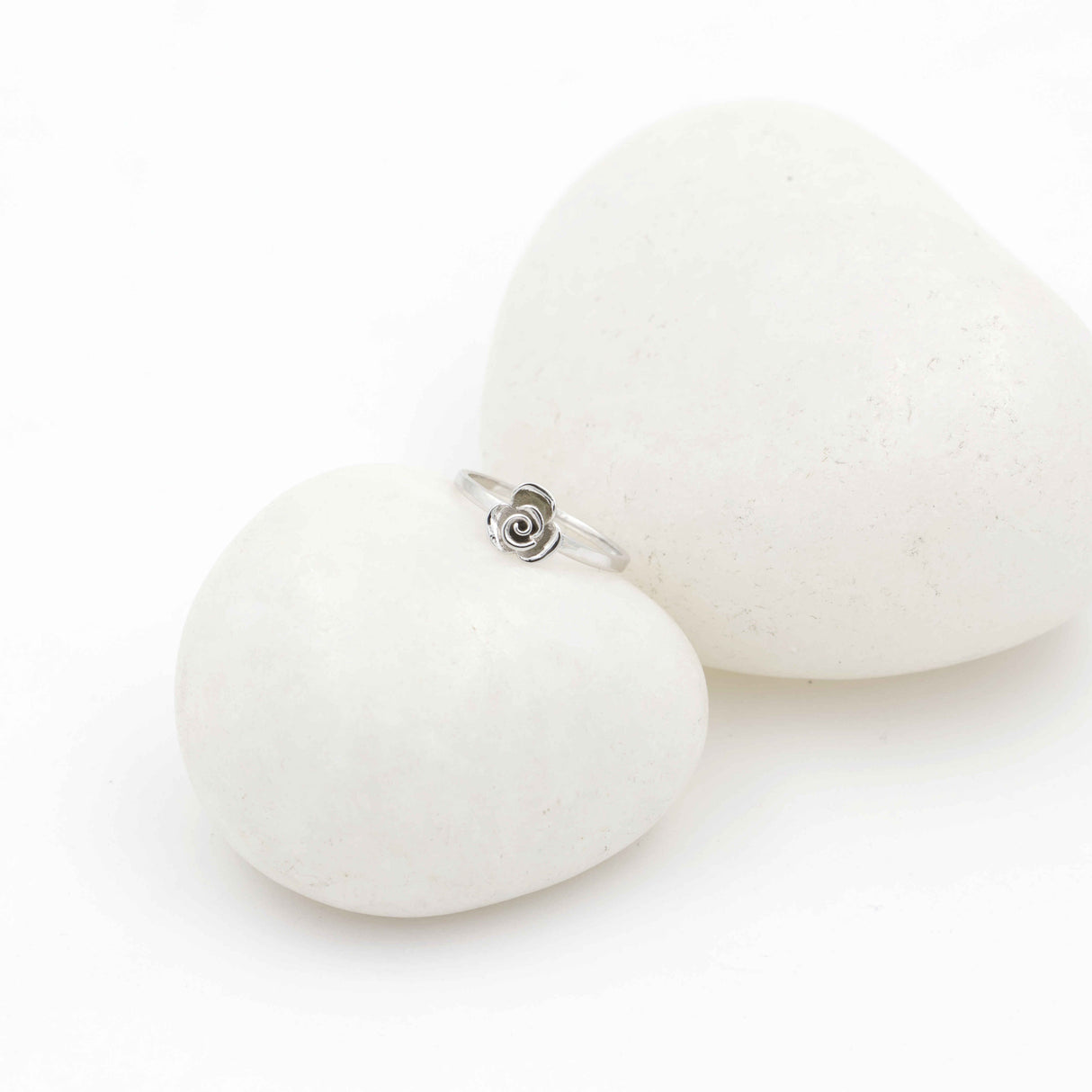 Silver Tiny Rose Bloom Ring