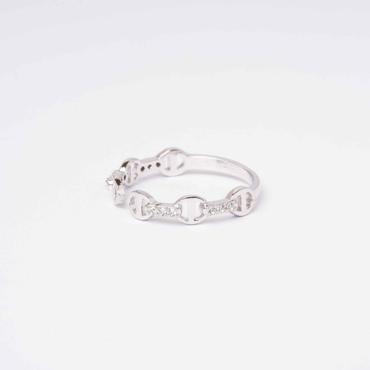 Silver Linked Sparkle Ring