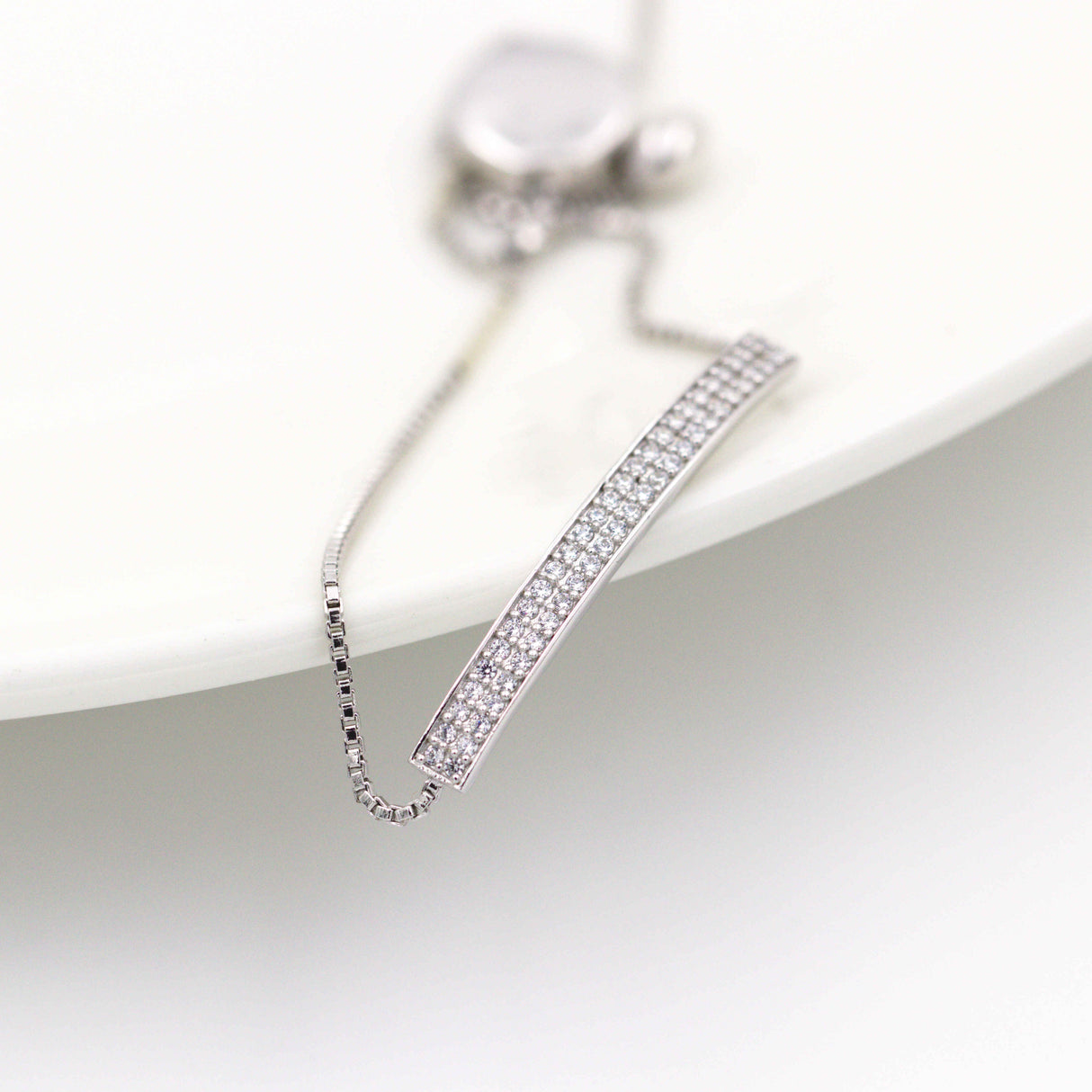 Classy Silver Zircon Excess Bracelet
