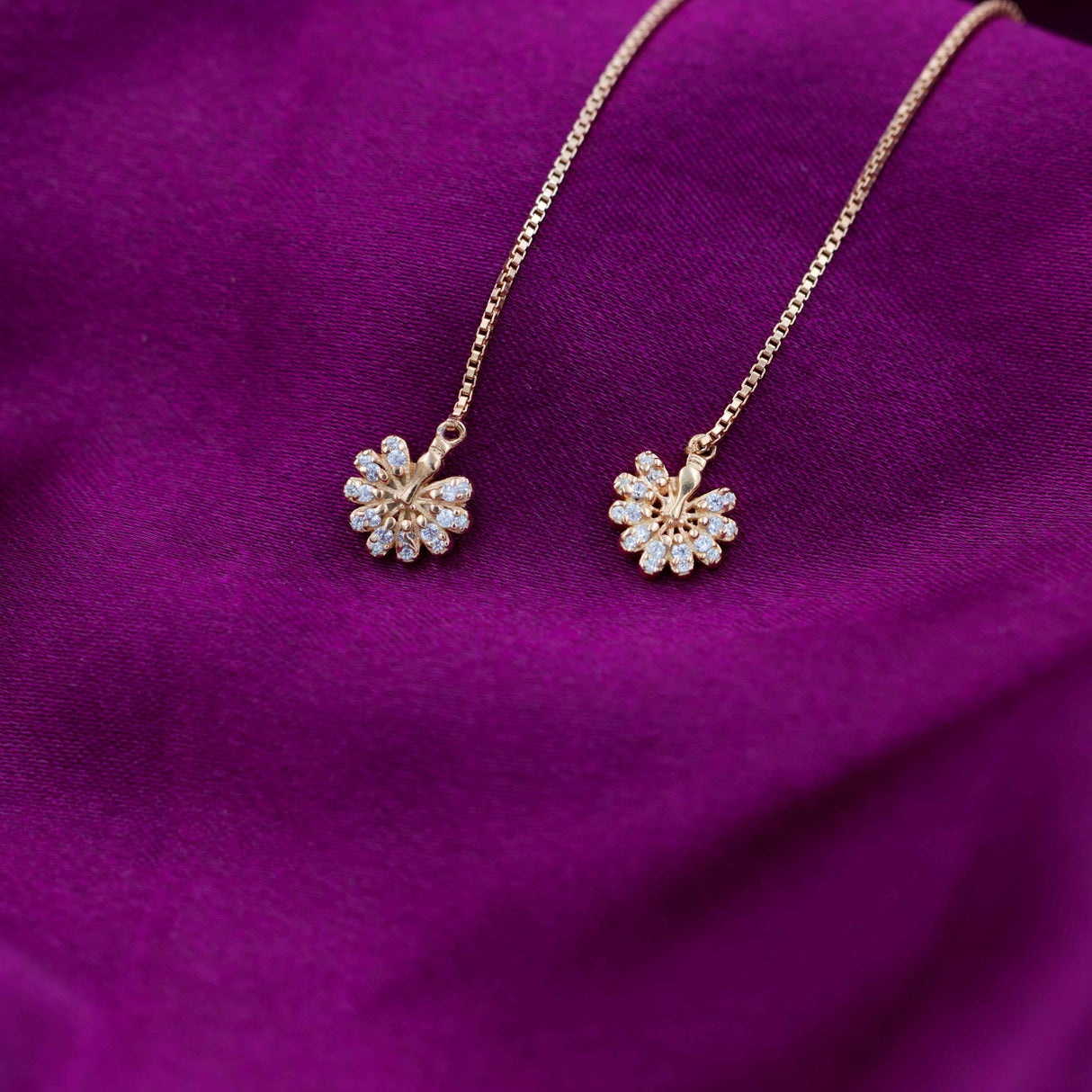 Rose Gold Peacock Charm Dangles