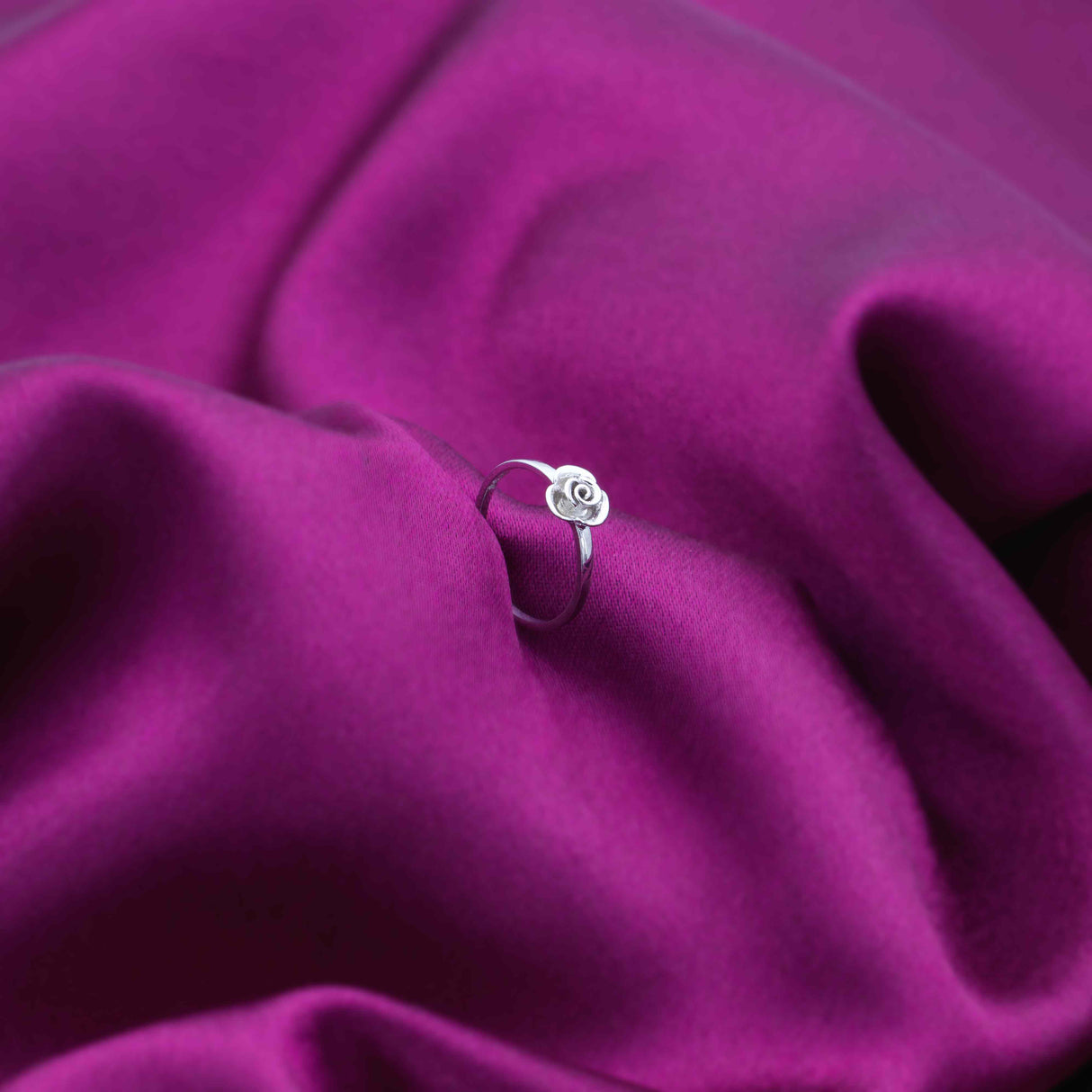 Silver Tiny Rose Bloom Ring