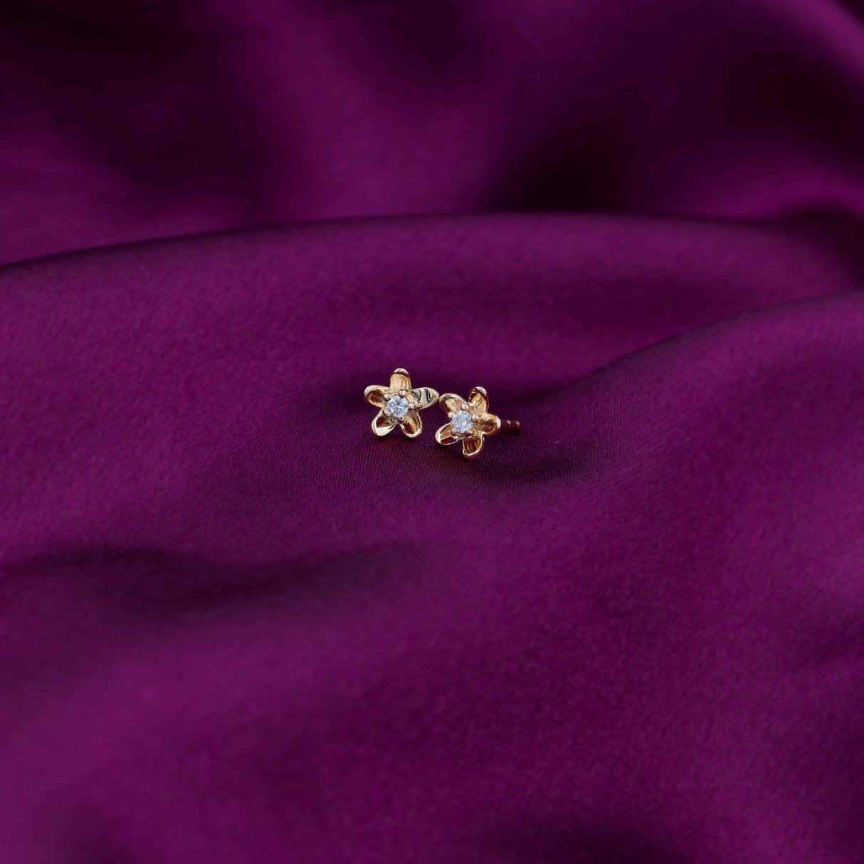 Rose Gold Jasmine Blossom Studs