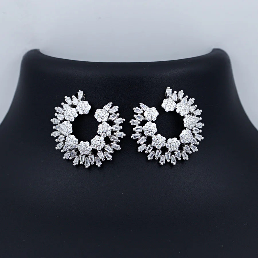 Buy Silver Flower Shaped Earrings Online