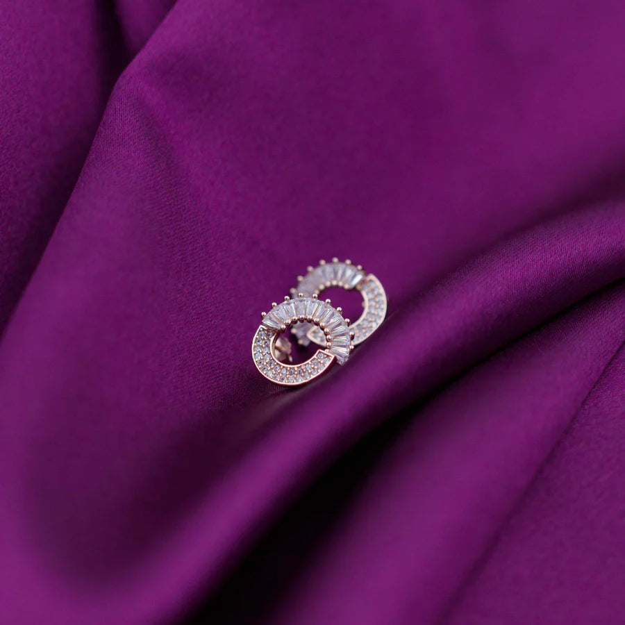 Premium Silver Rose Gold Earrings for Womens