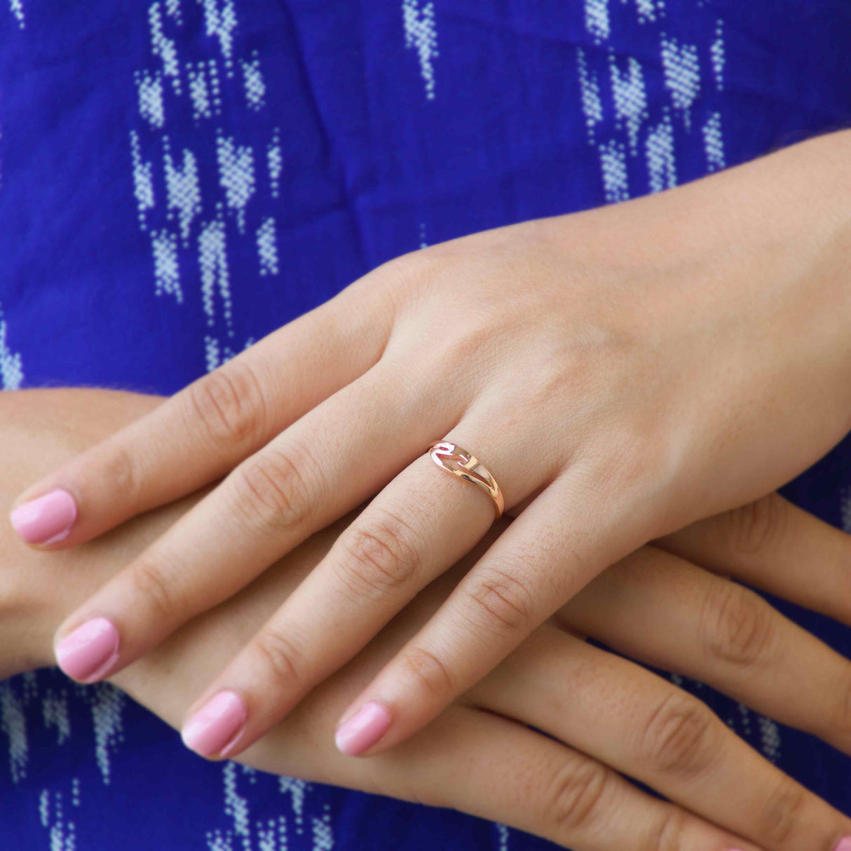 Rose Gold Wave Crest Ring