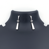 Silver Zircon Plus Drop Earrings