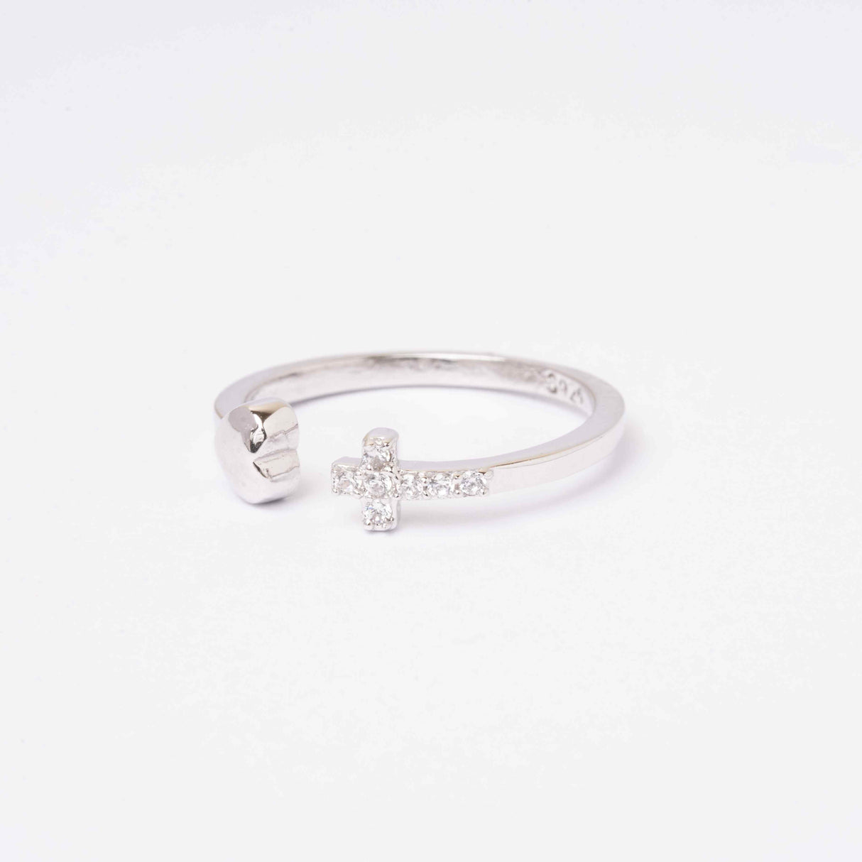 Silver Elongated Blaze Adjustable Ring