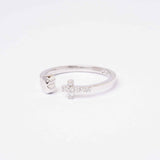 Silver Elongated Blaze Adjustable Ring