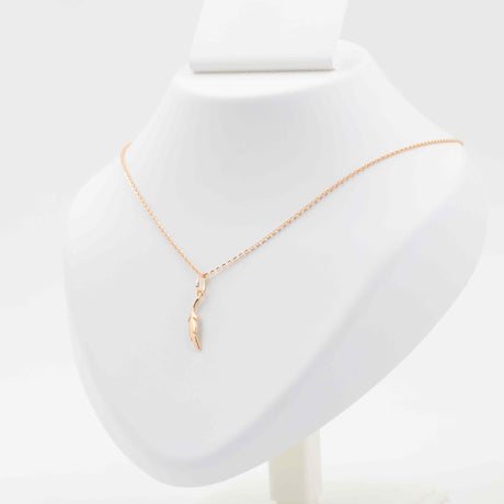 Rose Gold German Leaf Charm With Chain