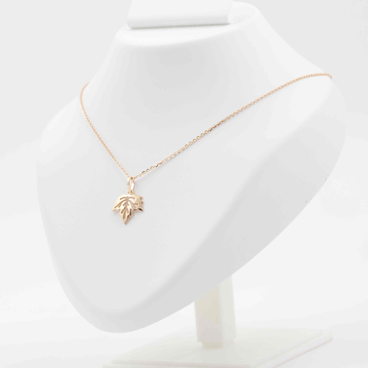 Rose Gold Nature's Grace Leaf Pendant With Chain