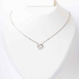 Silver Heartline Sparkle Pendant With Box Chain