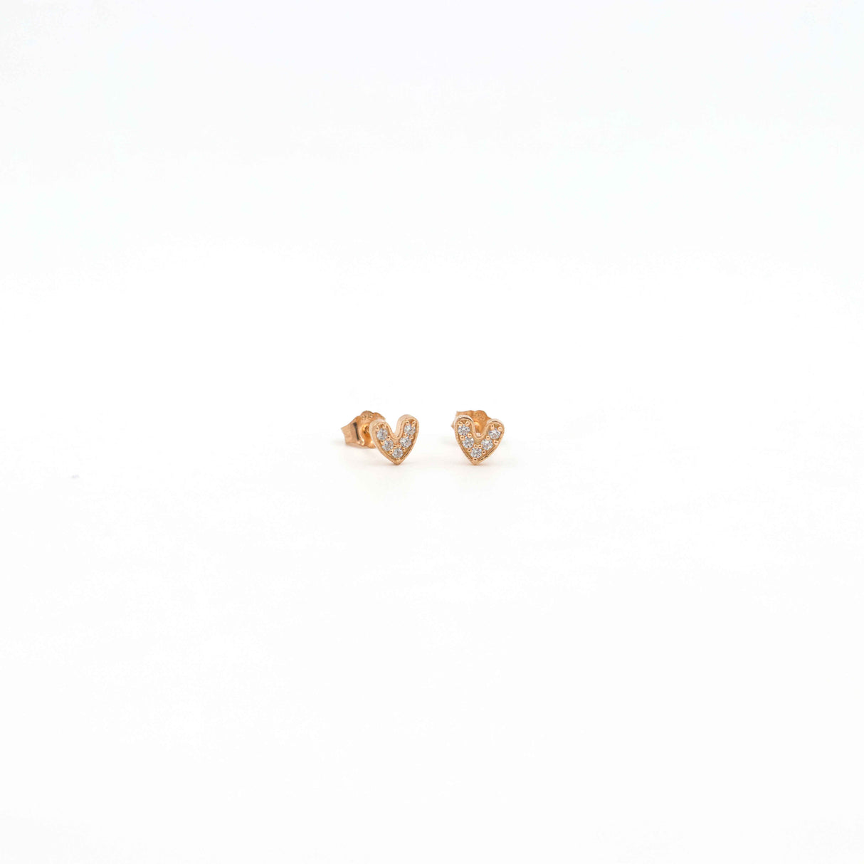 Rose Gold Tiny Heart Delight Earrings