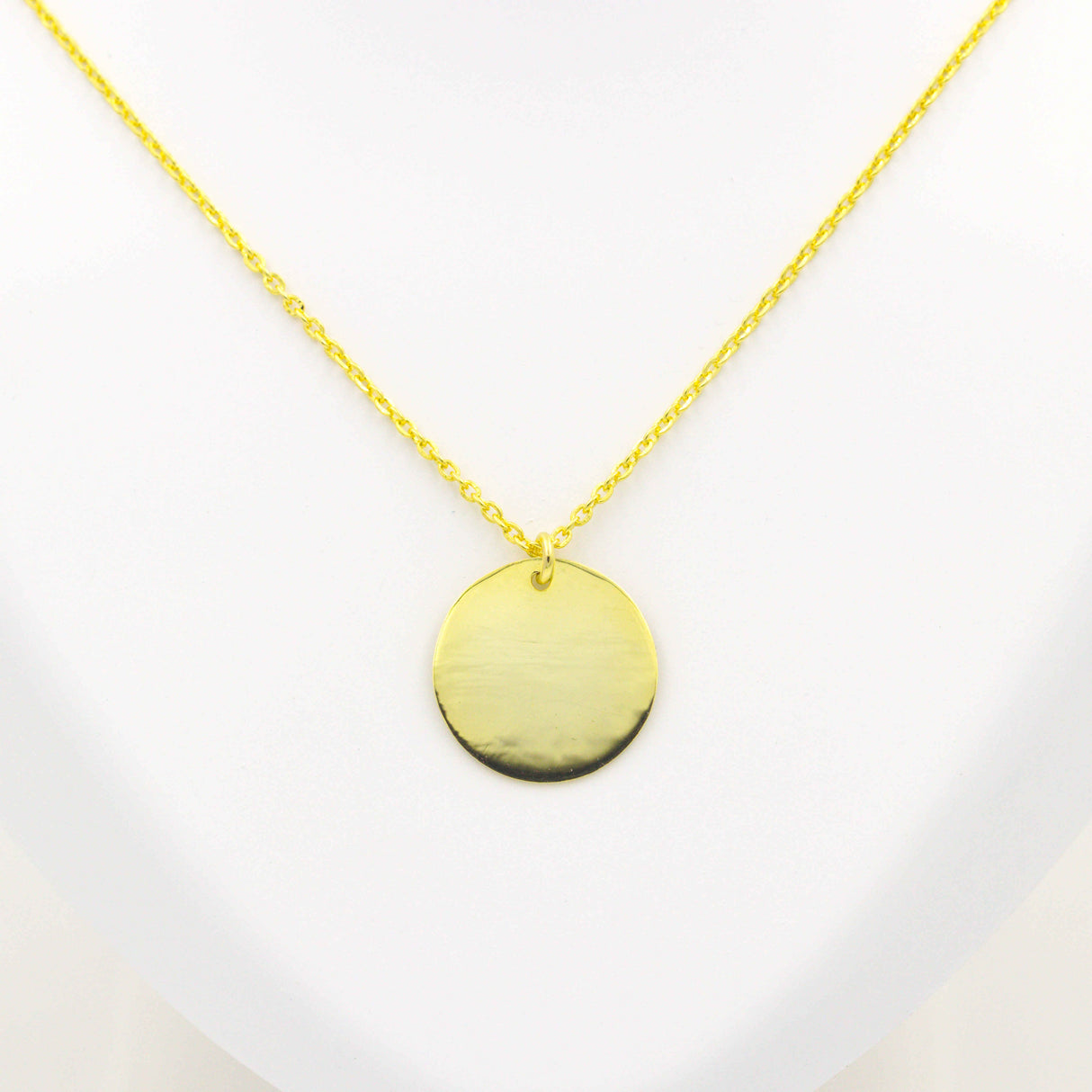 Golden Coin Pendant with Link Chain