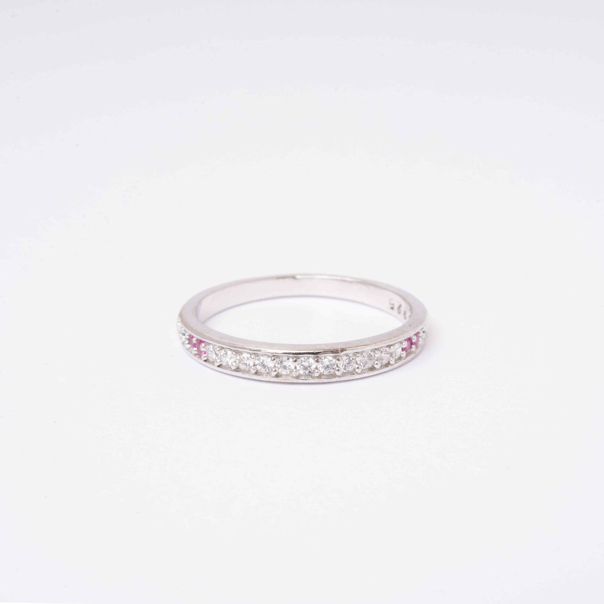 Elegant Zircon Silver Band Ring