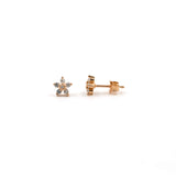 Rose Gold Snow Petal Sparkle Studs