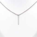 Silver Stick Pendant with Link Chain