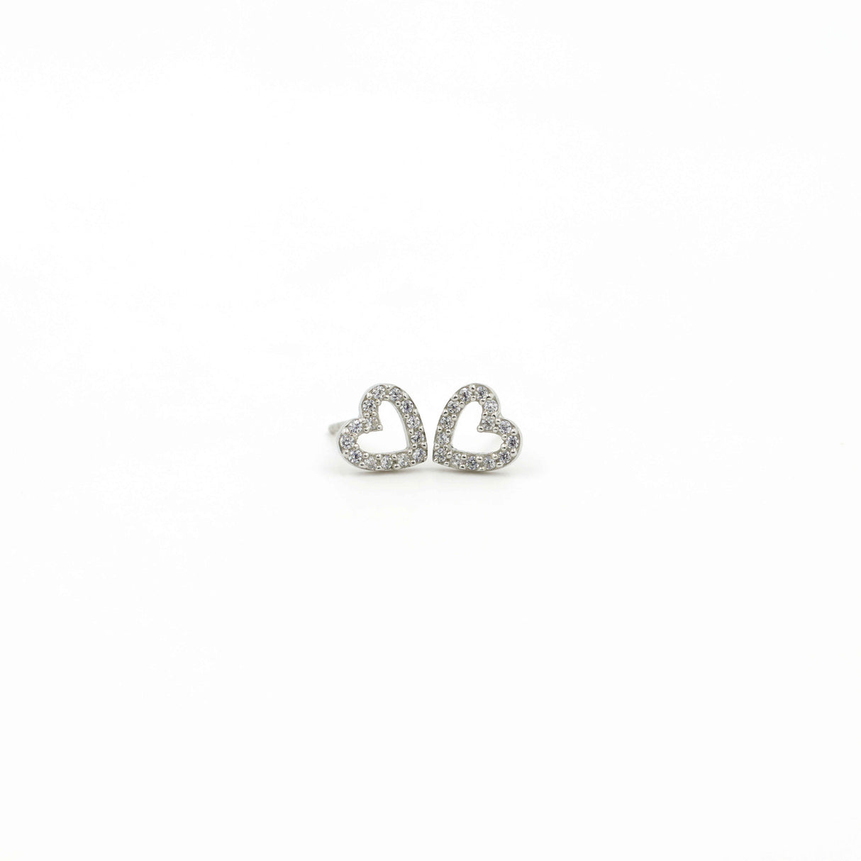 Silver Love Frame Earrings