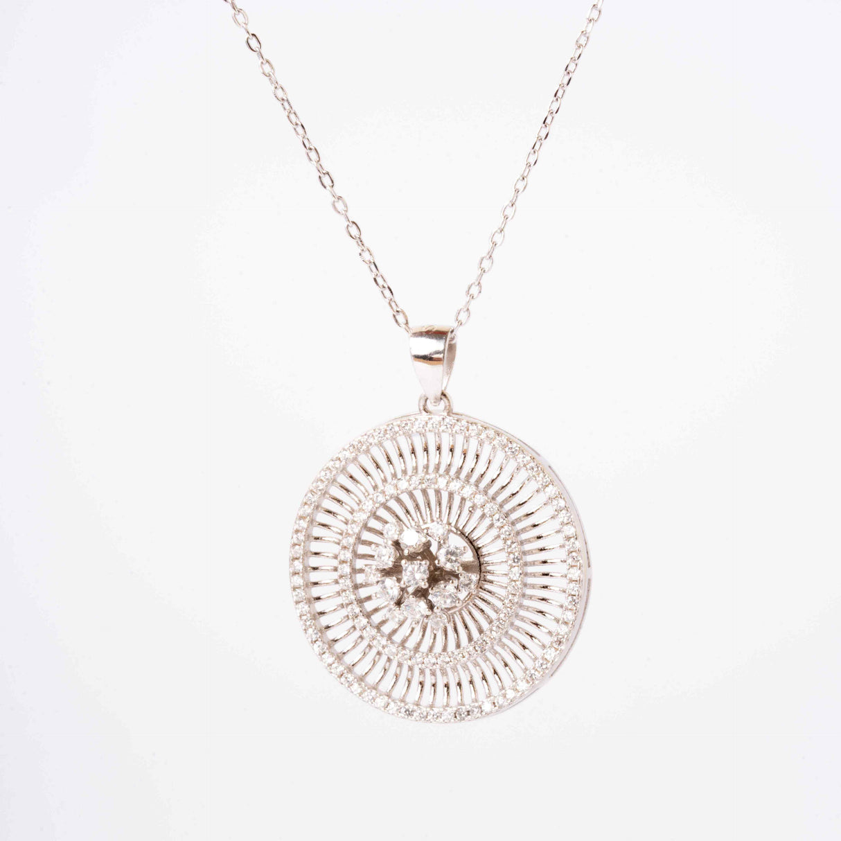 Eternal Circles Silver Pendant With Chain