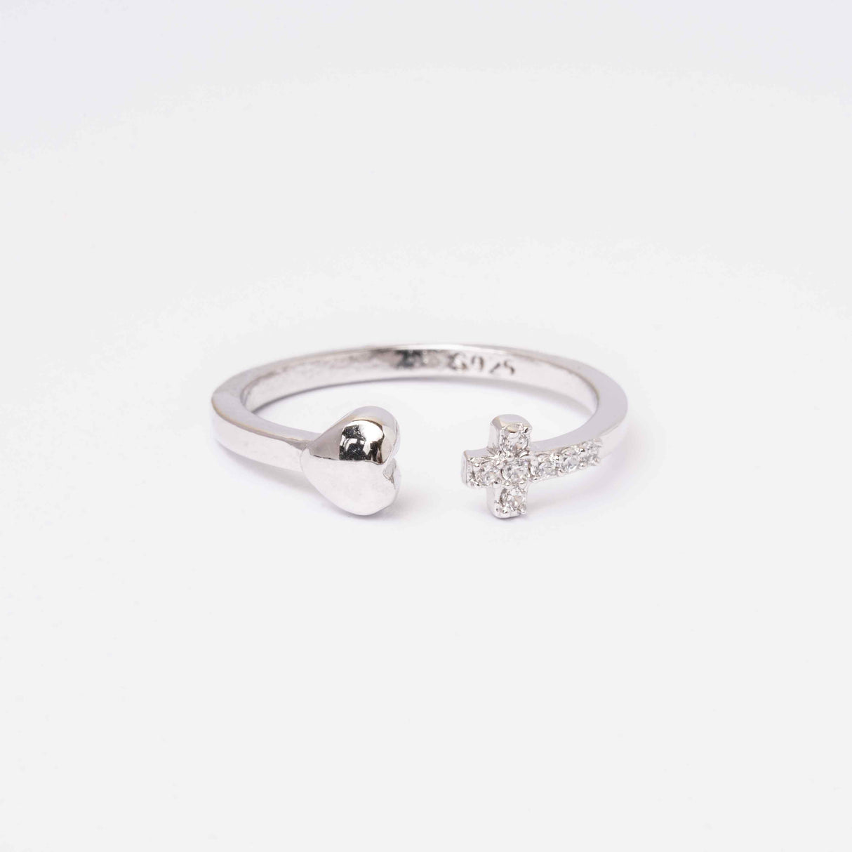 Silver Elongated Blaze Adjustable Ring