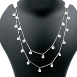 Two Layer Silver Chain with Hexagonal Crystal