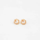 Lush Halo Round Rose Gold Earrings