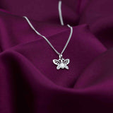 Silver Butterfly Pendant With Chain